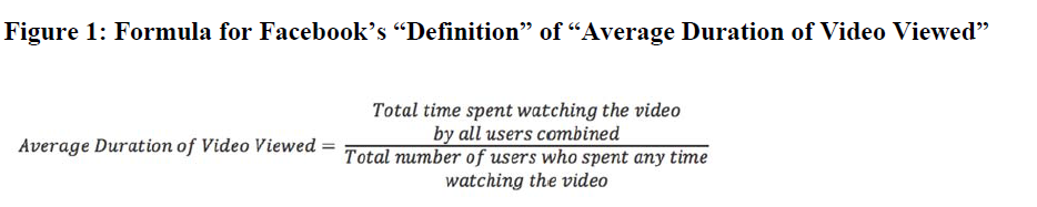 average duration metric definition from Facebook video advertising metrics lawsuit