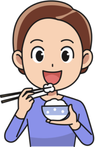 female employment lawyer eating rice